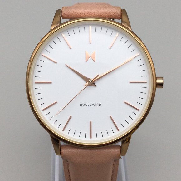 MVMT Rodeo Boulevard Watch Women 38mm Rose Gold Tone Leather Band New Battery main image 13